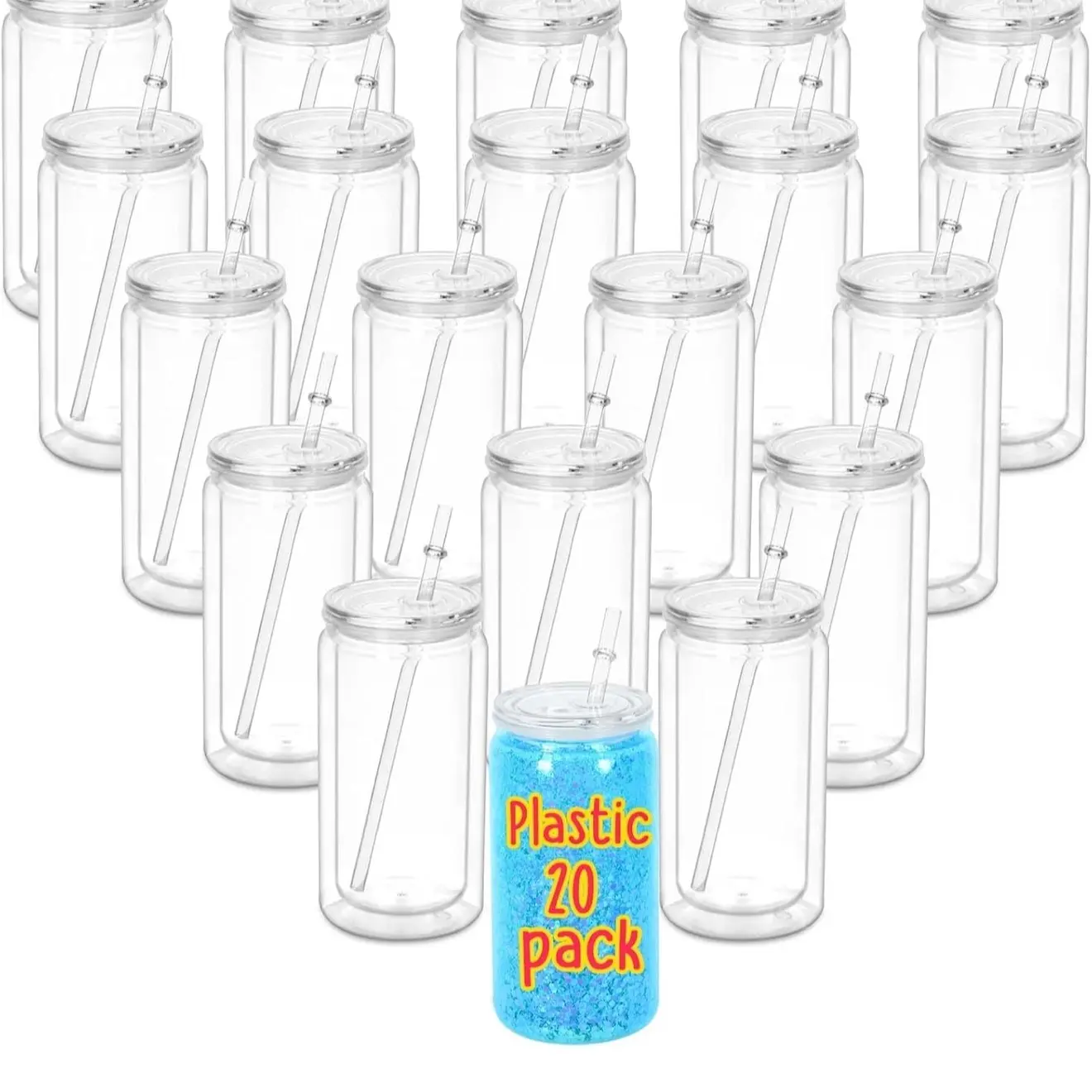 16oz acrylic snowglobe cup