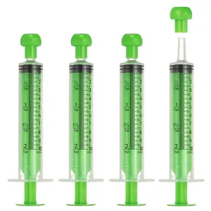 PETAXCELL Feeding Syringes with Cap, Plastic Syringes for Liquid Pet Feeding Measuring Tool No Needle 10ml, (Green, 4pcs), Intended for Dog / Cat / Rabbits / Small Animal / Scientific Lab