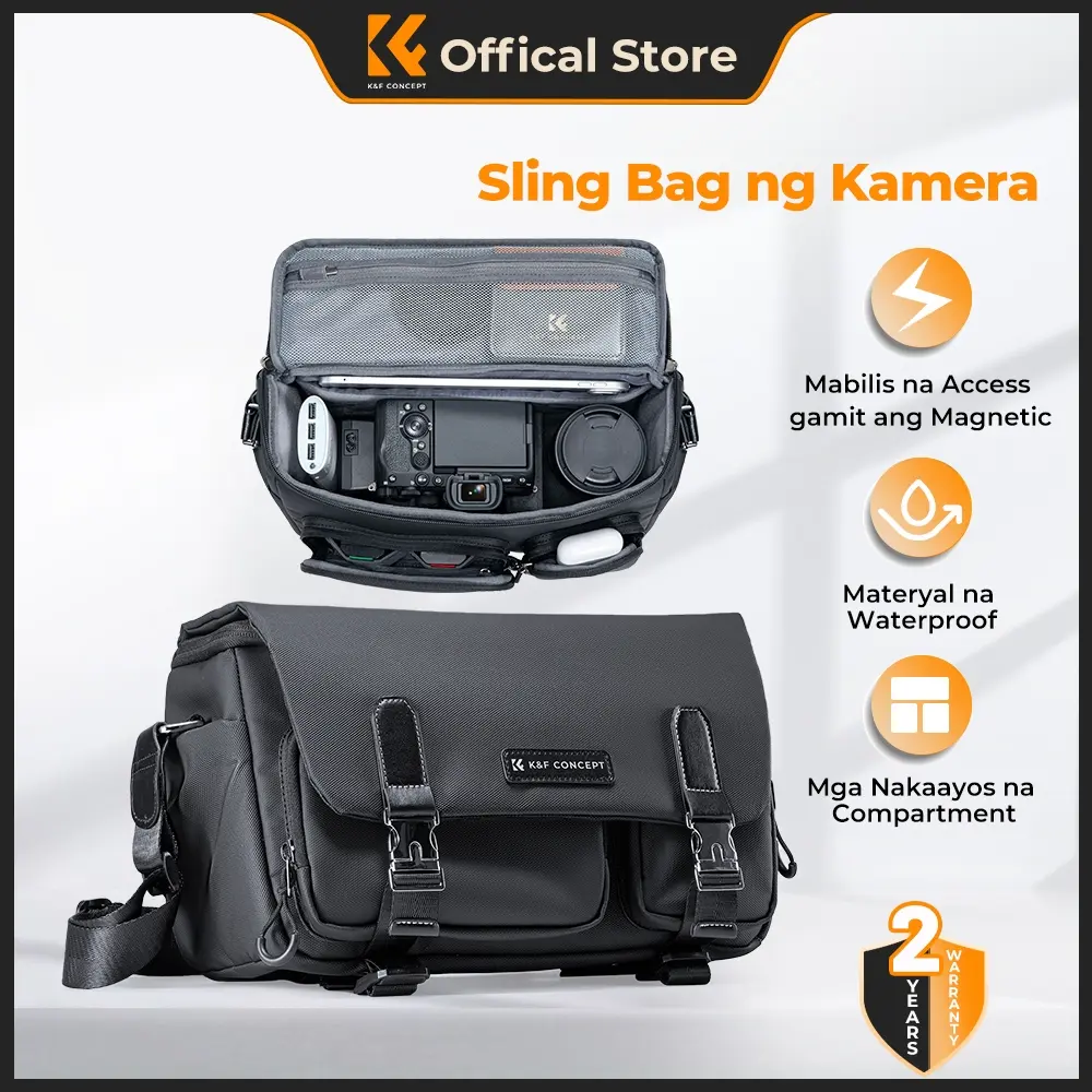 K&F CONCEPT Camera Sling Bag for Men – Waterproof, Anti-Slip Shoulder Design, Stylish & Travel Ready