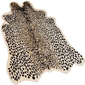 Leopard Area Rug  Printed  Mats Faux  Cowhide  Carpet for  Office, Living Room, Bedroom, 5.2ft x 6.5ft (160 x 200cm)