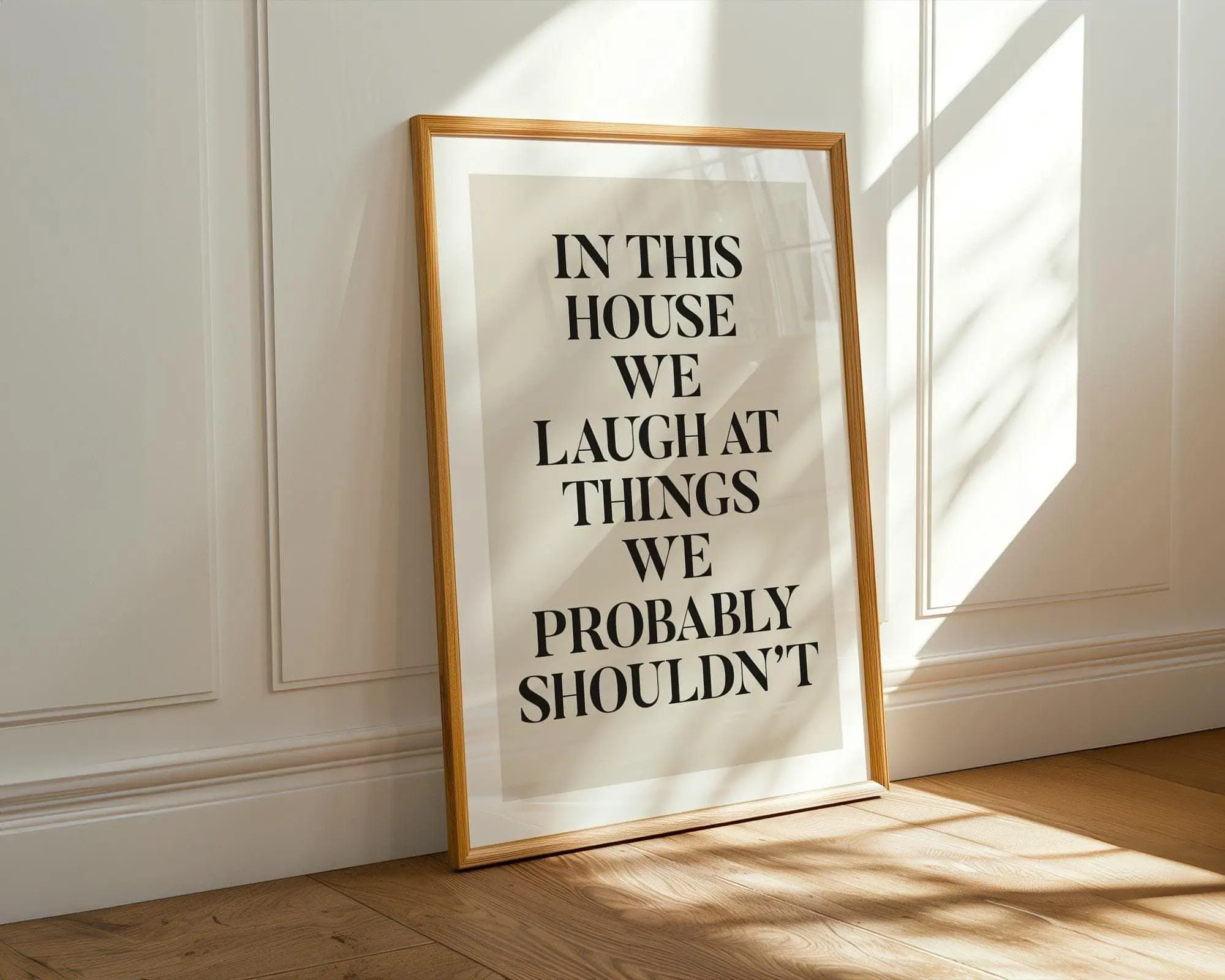 In This House We Laugh Print, Retro Quote Wall Art, Funny Quote Print, Retro Poster, Swearing Print Modern Home Art Trendy Poster