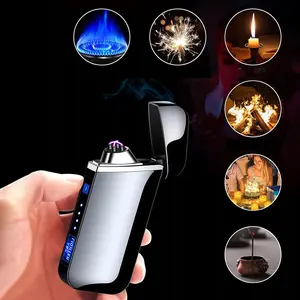 2025 Windproof USB Rechargeable Dual Arc Flameless Lighter, No Flame Design, Low-Temperature Compatible, Portable & Durable for Camping, Travel, Outdoor Activities - ldeal Gift For Dad, Boyfriend, Husband, Camping Essentials, Sleek Design