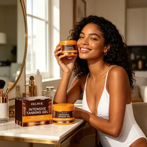 EELHOE Intensive Tanning Gel 150g, Moisturizing Bronzing Body Gel with Coconut Oil, Carrot Seed Oil and Vitamin E, Lightweight Formula for Natural Looking Summer Tan