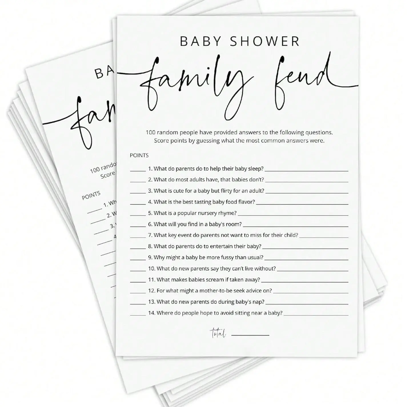 Baby Shower Family Question Game Card, 50pcs/set Baby Shower Family Question Game Card, Gift Packaging Supplies for Boys & Girls, Family Cards, Baby Shower Games, Baby Shower Questions