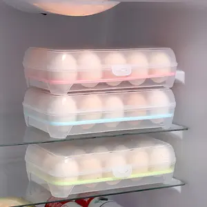 15-grids Egg Storage Box Kitchen Refrigerator Eggs Preservation Box Portable Plastic Household Outdoor Picnic Egg Storage Box