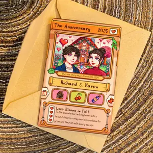 Custom Stardew Valley Card, Personalized Couples Gifts, Anniversary Gift, Wedding Anniversary Gift, Gift for Him Her, Gift for Farming Gamer