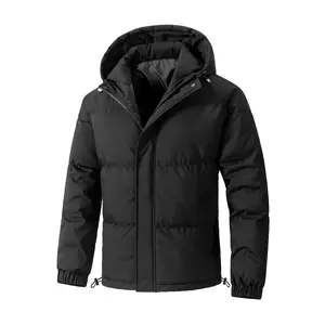 Men's hooded thick warm cotton clothing Large size loose casual windproof down jacket American style minimalist multi-color hooded warm jacket
