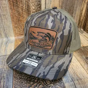 BassChasing toads Hat Fishing Adjustable Fit Adjustable Snap Closure Camouflage Pattern