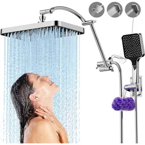 13 Inch Rain Shower  Extension Arm 19 Inch, Shower  High  Showerheads, Shower Heads with Handheld  Combo Chrome