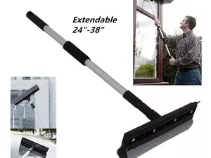 38" Extendable Window Squeegee Cleaner Long Handle Car Cleaning Window Glass