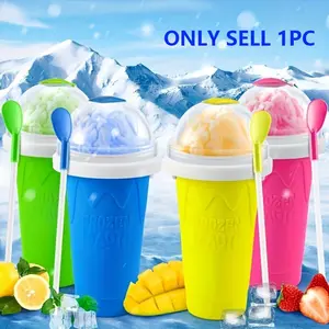 4 Colors Available, 1 Set Fast Freezing Ice Cup, Insulated Water Bottle, Portable, Double Layer Design, Silicone Material, Reusable, Heat Insulation, Multi-Function, with Lid and Straw, Suitable for Milkshakes, Juice, Soda