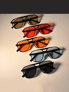 Unisex Fashionable Tinted Lenses Sunglasses, Trendy Casual Sunglasses for Everyday Use, Fashion Accessories for Outdoor Activities, Trendy Beach Eyewear