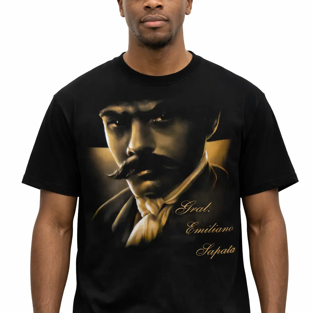 Women's Cultural Stylish Crew Neck Short Sleeves Mexican Graphic Vintage Emiliano Zapata Aztlan Y2000 T-Shirt Top