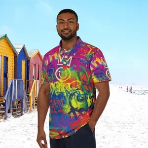 Graffiti Rainbow Polo Shirt — Vibrant Street Art Print