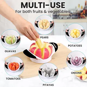 Apple Slicer and Corer with 8 Sharp Blades, Easy Grip Fruit Cutter for Apples, Pears, Potatoes