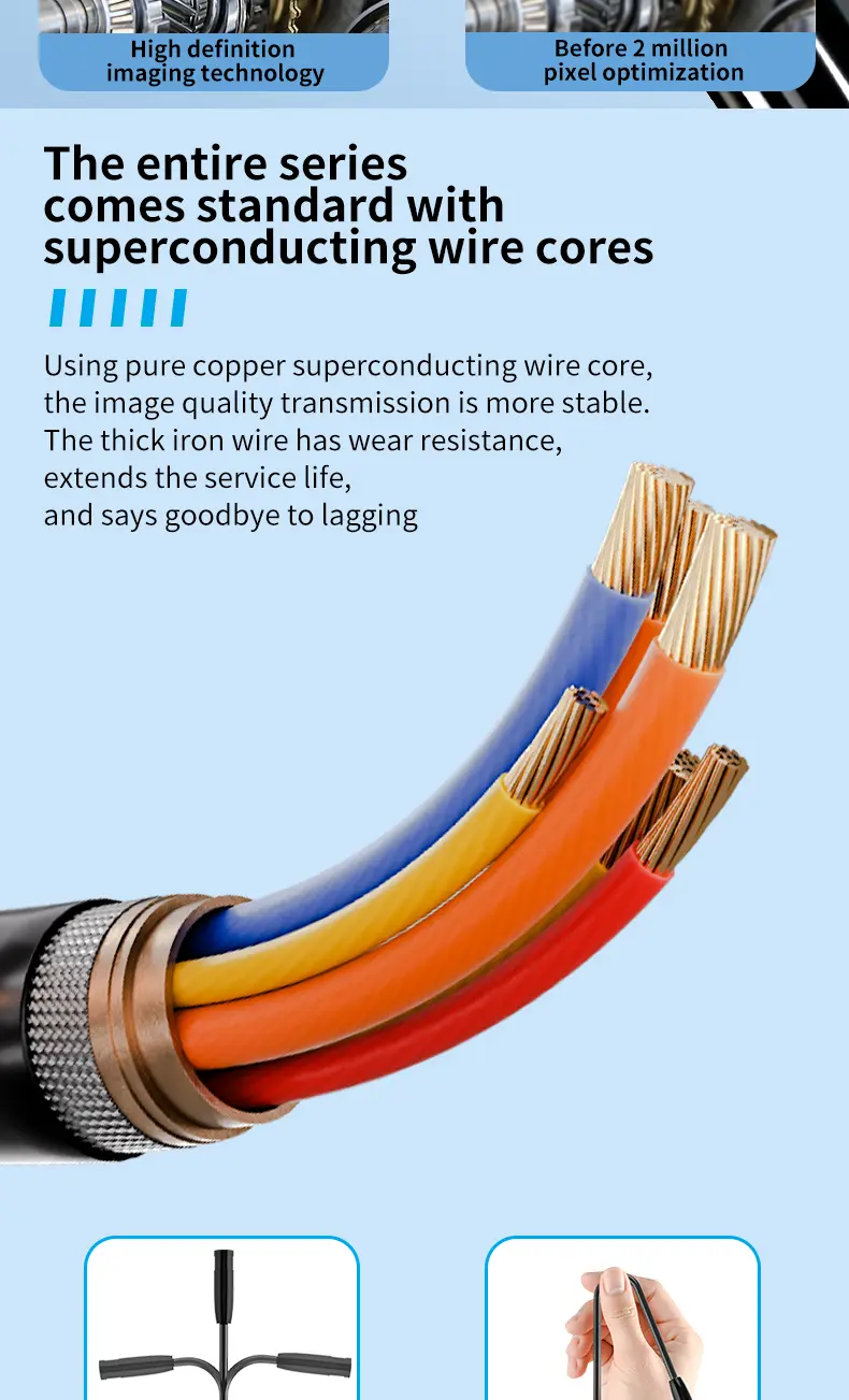 1920P HD Automotive Diagnostic Endoscope Borescope Inspection Camera, 400 Resolution, 8 Adjustable LED Lights, 11.48ft Semi-Rigid Snake Cable, IP67 Waterproof, Plug & Play for iPhone Android (Car Inspecting, Home Repair)