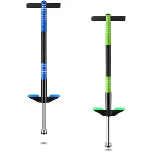 2 Pack Pogo Stick for Kids Age 6 and Up, Suitable for 40-80 lbs, Soft Foam Jump Stick for Beginners, Kids Pogo Stick for Exercise Body Balance Keep Healthy (Green and Blue)