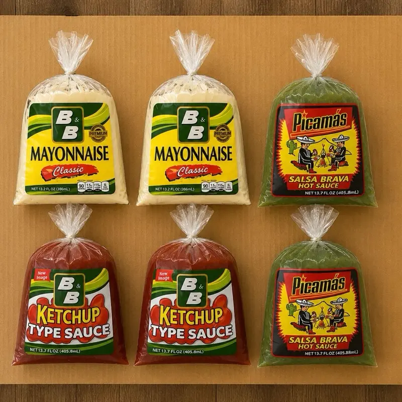 Traditional US Cooking Condiments 6-Pack Assorted Sauces & Dipping Sauces - Salsa, Picamas, Mayonnaise, Ketchup for Cupboard Storage, Rich Flavors