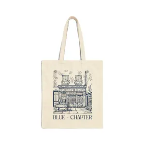 Never Stop Reading – Cozy Bookstore Tote Bag | Blue Chapter