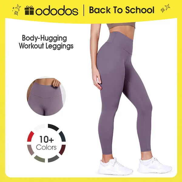 ODODOS Body-Hugging Workout Leggings with Back Pocket for Women, 25" /28" High Waist Yoga Pants High Waisted Athletic High Waisted Compression Gym Legging High Stretch Bottoms