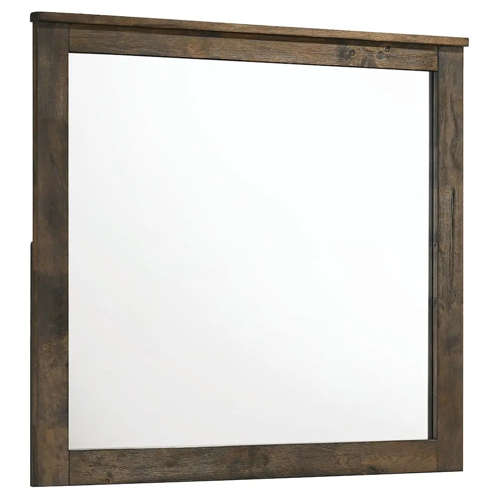 Woodmont Rectangle Dresser Mirror, Rustic Golden Brown, Classic Elegant Home Decor for Adding Warmth