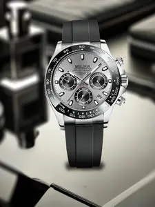 Men's Business Round Dial Analog Quartz Chronograph Watch, Fashion Watch for Party, Daily Clothing Decor, Trendy All-match & Exquisite Watch for Birthday Gift with Box, Business Fashion Watches