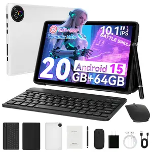 2026 10.1-inch 2-in-1 Android Tablet | 64GB, 1280x800 HD Display | Complete Bundle: Keyboard, Mouse, Case, Stylus, Headphones | Ideal for Home & Daily Use