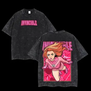 Atom Eve From Invincible Tee, Comics T-Shirt, Tv Show Comics Washed T-Shirt Heavyweight Cotton Streetwear Graphic, Unisex Casual Tee Unisex Casual Tee