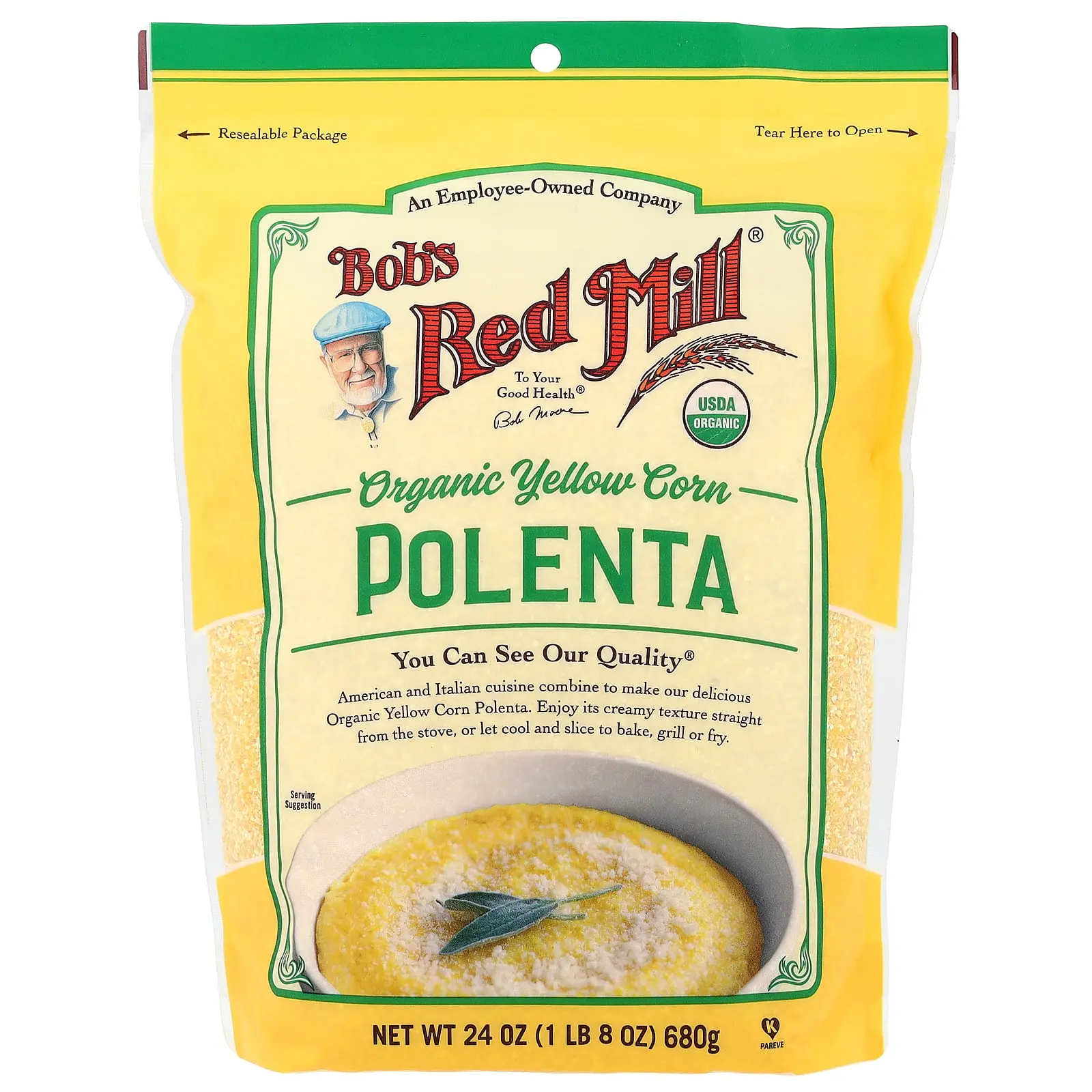 Bob's Red Mill Organic Yellow Corn Polenta, 24 oz (680 g) Bob's Red Mill Organic Yellow Corn Polenta, 24 oz (680 g)