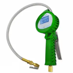 Astro Pneumatic Tool Digital Tire Inflator - 3.5 in. Backlit LCD, 21-inch Hose, Auto Shut-Off, Alkaline Batteries, Green (Automotive Car Tire Repair Tool)