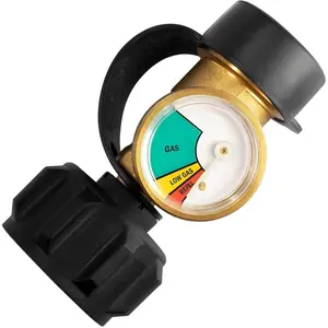 Propane Tank Gauge Level Indicator Leak Detector for 5lb-40lb Propane Tanks (2 Pack), Universal for BBQ Gas Grill, Cylinder, RV Camper, and More Appliances, Type 1 Connection Tool Pressure