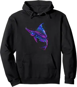 Colorful Sailfish Aesthetic for Fishing Lovers Fisherman Pullover Hoodie