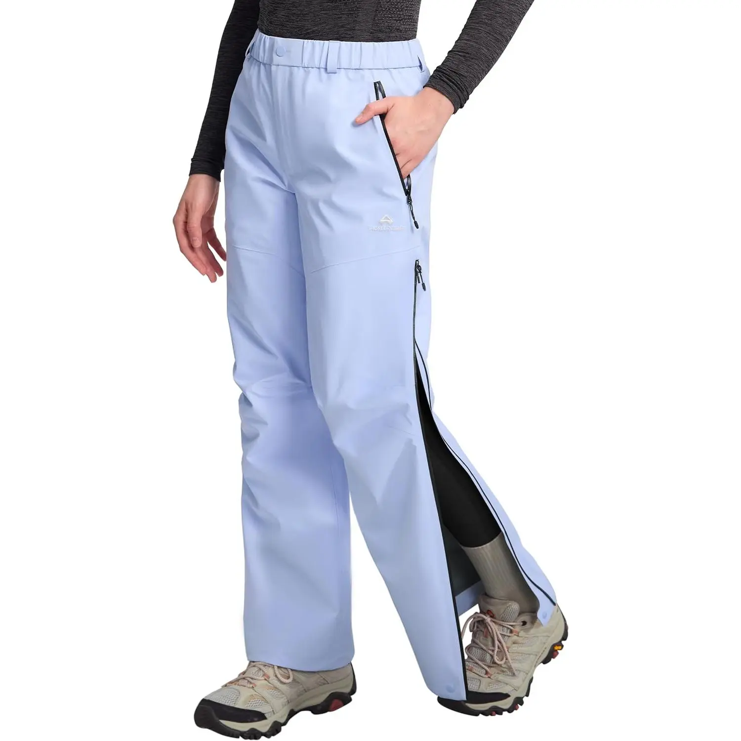 Pioneer Camp Women's 3-Layer Hardshell Hiking Pants, 20000mm Waterproof, Breathable, Side Zips, Seam Taping, Water Resistant Outdoor Ski Snow Pants, Water Resistant Pants