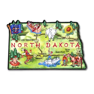 North Dakota Artwood State Magnet Souvenir by Classic Magnets