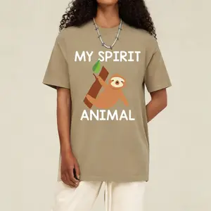 "My Spirit Animal" Lazy Sloth T-Shirt, Cute & Funny Sloth Tee, casual and relaxed fit, unisex, comfortable cotton fabric.