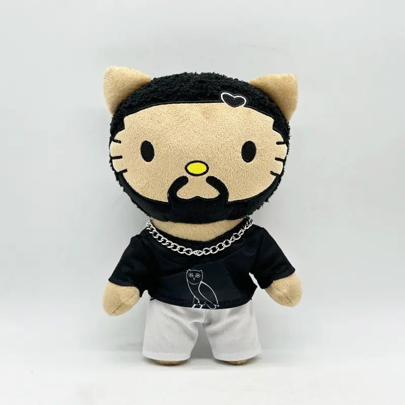 Rap Plush Doll with Black Casual Suit Plush Doll Figure Stuffed New 24cm