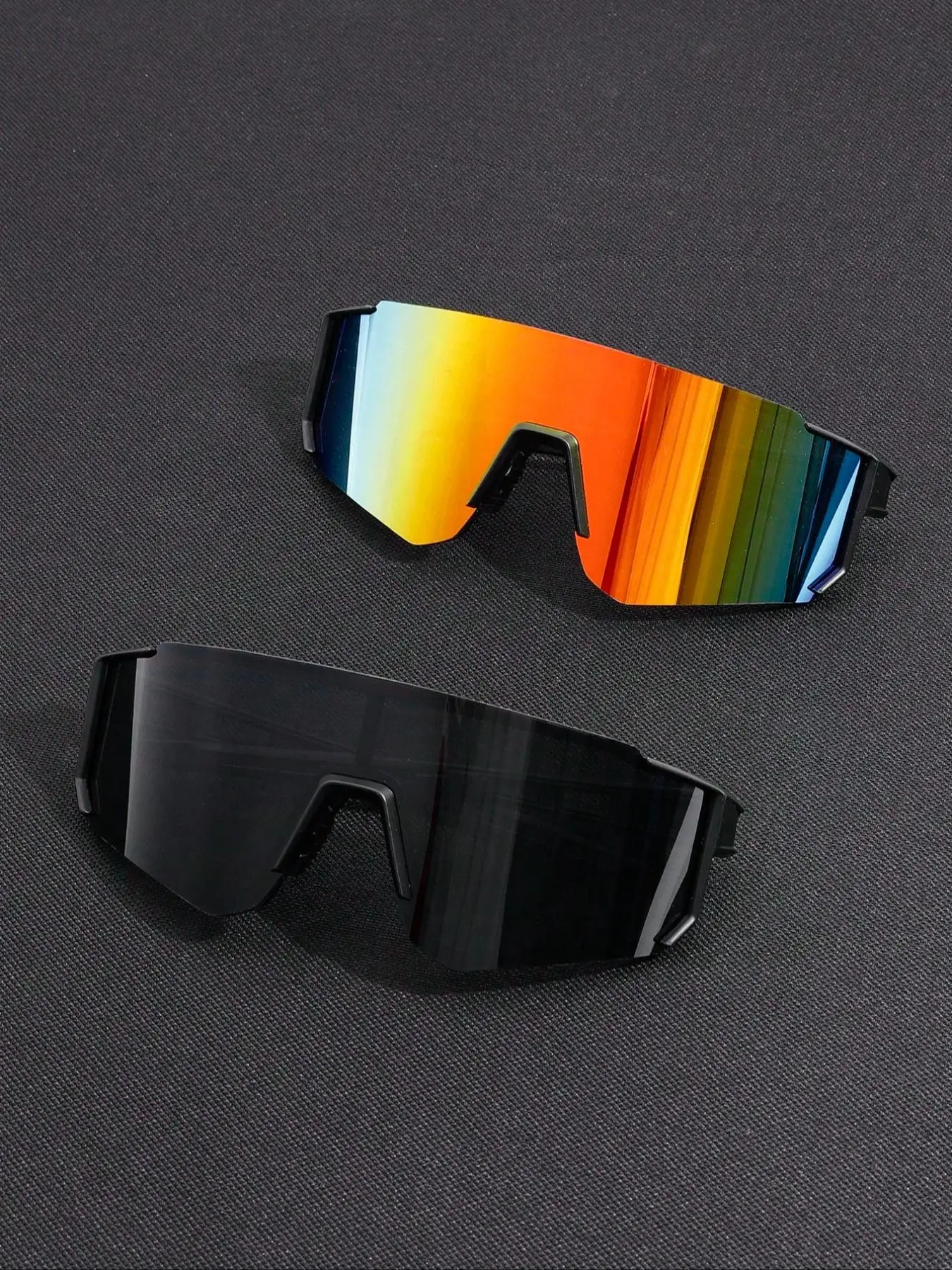 Unisex Sportive Shield Sunglasses, Trendy Large Size Sunglasses, Fashionable Sunglasses for Outdoor Sports Cycling, Windproof Sports Eyewear