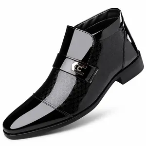 YANXIANSHOES Men's Fashion Breathable Leather Formal Footwear, Pointed Toe Slip-On Dress Shoes for Office Work Work Insole