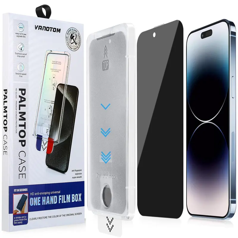 VONOTOM Privacy Phone Screen Protector 2 pcs/set Tempered Glass for iPhone 12/13/14/15/16/17 Series Shockproof Dust Removing Bubblefree ,Spring Cellphone Accessories for Easter gifts Protection Cover