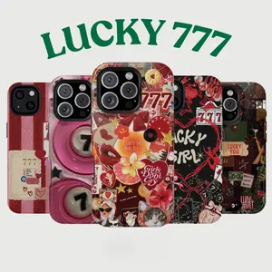 Lucky 777 Angel Numbers Phone Case, Trendy Y2K Aesthetic Cover, Good Luck MagSafe Case for iPhone 17 16 15 14 Pro Max