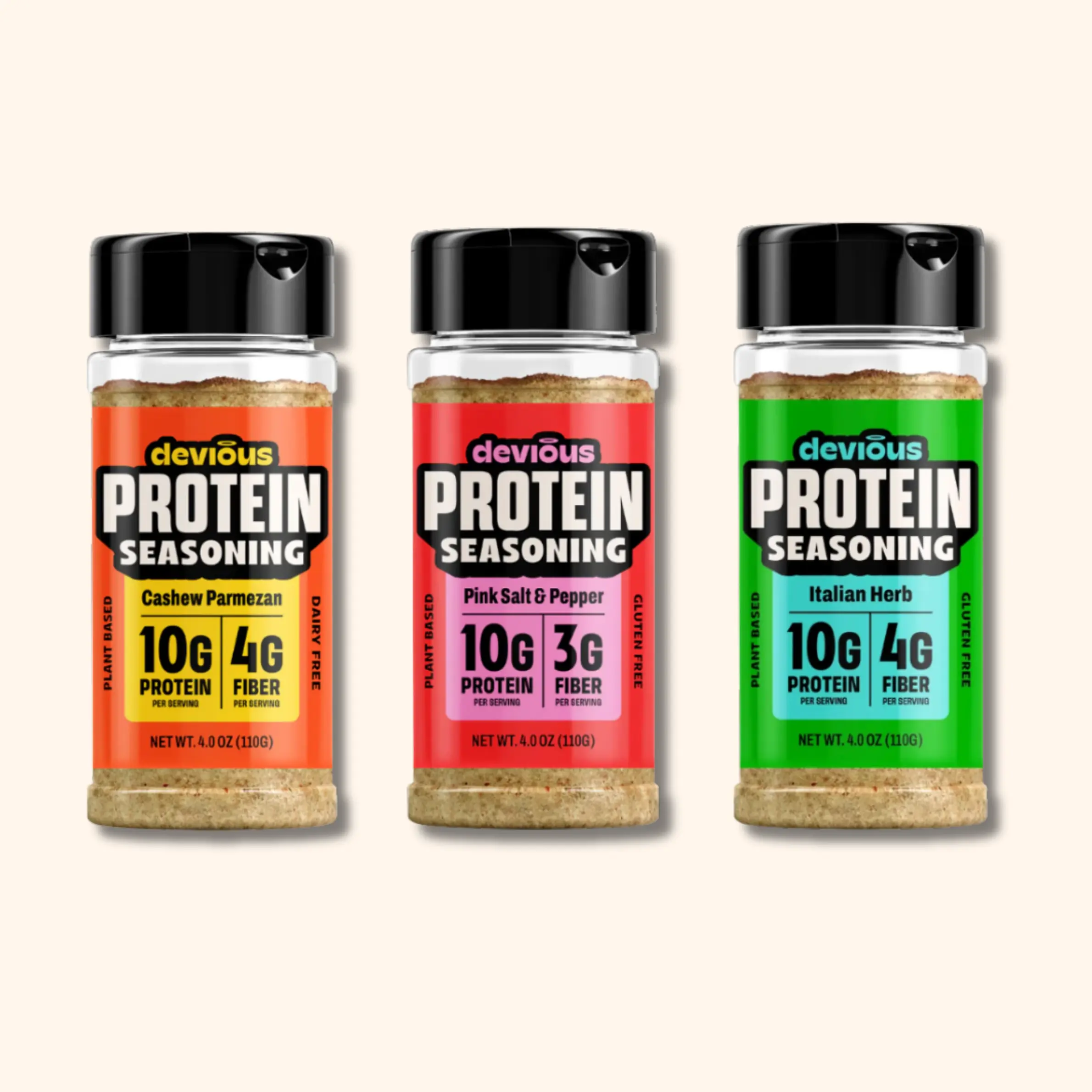 Devious High-Protein Meal Boost Bundle - Cashew Parmesan, Pink Salt & Pepper, Italian Herb