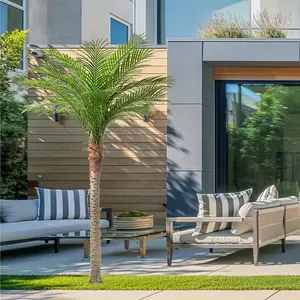 Large Artificial Palm Trees Outdoor Indoor 1Pack/2Pack, 7FT/8FT/9FT Tall Faux Christmas Palm Trees Plant, UV Resistant Tropical Fake Tree With Realistic Palm Leaves For Outside Patio Garden Yard Hotel Swimming Pool Sunroom Aesthetic Home Decor