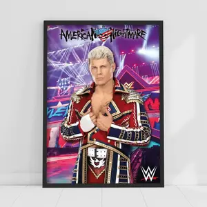 New, WWE Print - Print On High Quality Paper - Cody Rhodes Crowd Poster Wrestling Wall Art Decor Decoration