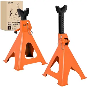 Nilight 6 Ton Jack Stands, Double Locking Heavy Duty Steel 12,000 lbs Capacity, Adjustable 15.35 Inch-23.22 Inch Height for SUV Sedan Pickup Light Truck, 2 Pack