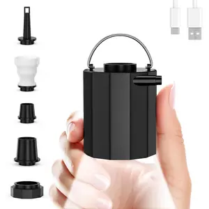 Portable Air Pump for Inflatables, Mini Air Mattress Pump with Camping Light 1600mAh Battery USB Rechargeable to Inflate Deflate for Pool Floats,Air Bed, Swimming Rings, Vacuum Storage Bag