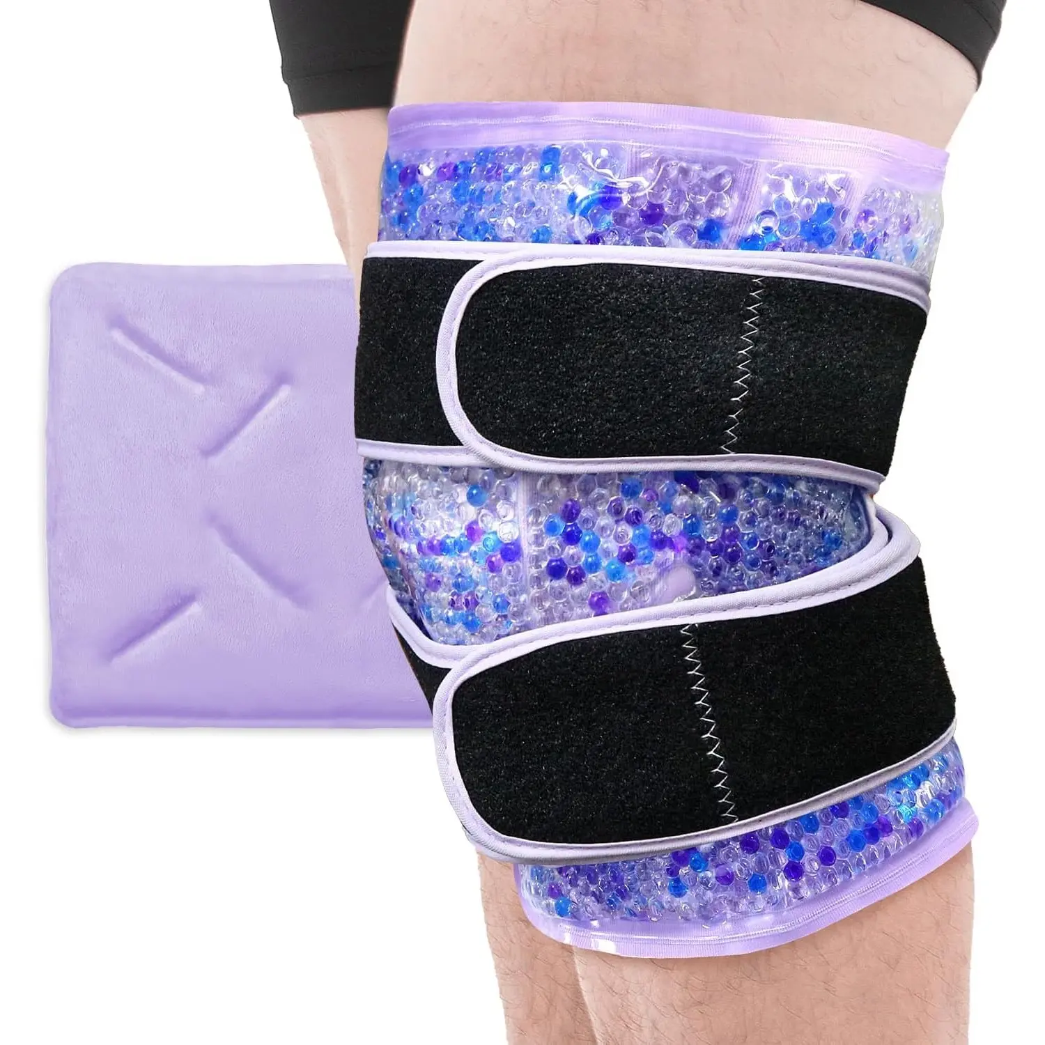 Knee Ice Pack Wrap for Pain Relief Reusable Gel Ice Wrap for Leg Injuries Swelling Knee Replacement Post-Surgery Recovery Adjustable Cold Compression Therapy Wrap for Arthritis