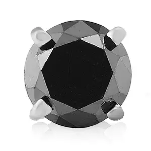 2ct Black Diamond Single Stud 14K White Gold (This is one earring not a pair)