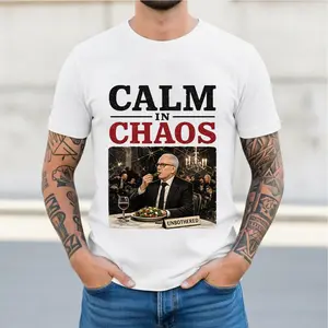 Calm In Chaos T-Shirt, Unbothered Graphic Tee, Funny Meme Shirt, Minimal Aesthetic Tee, Unisex Short Sleeve Shirt, Gift for Him Her