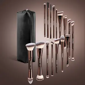 Maange 17-Piece Makeup Brush Set with 16 Brushes + Cosmetic Bag, Foundation Brush, Concealer Brush, Blush Brush, Eyeliner Brush