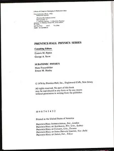 USED-Subatomic physics (Prentice-Hall physics series) by Hans Frauenfelder (Hardcover)